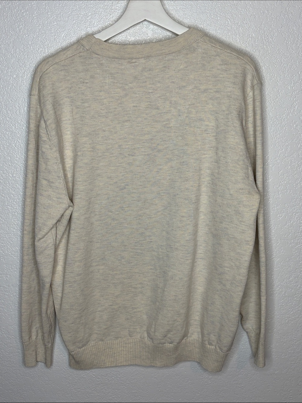 Heathered Cream Roping Cowboy Crew Sweater Size XL Western Horses Rodeo - Picture 4 of 7